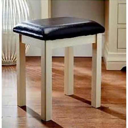 Oak04 : Ghế Đôn Gỗ Sồi Mặt Nệm - Da Pu Đen